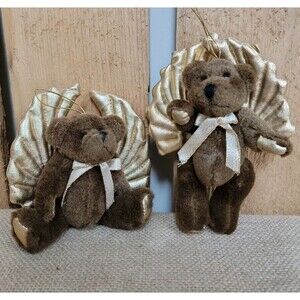 Brown Bear Moveable Limb Angel Ornament Single Only